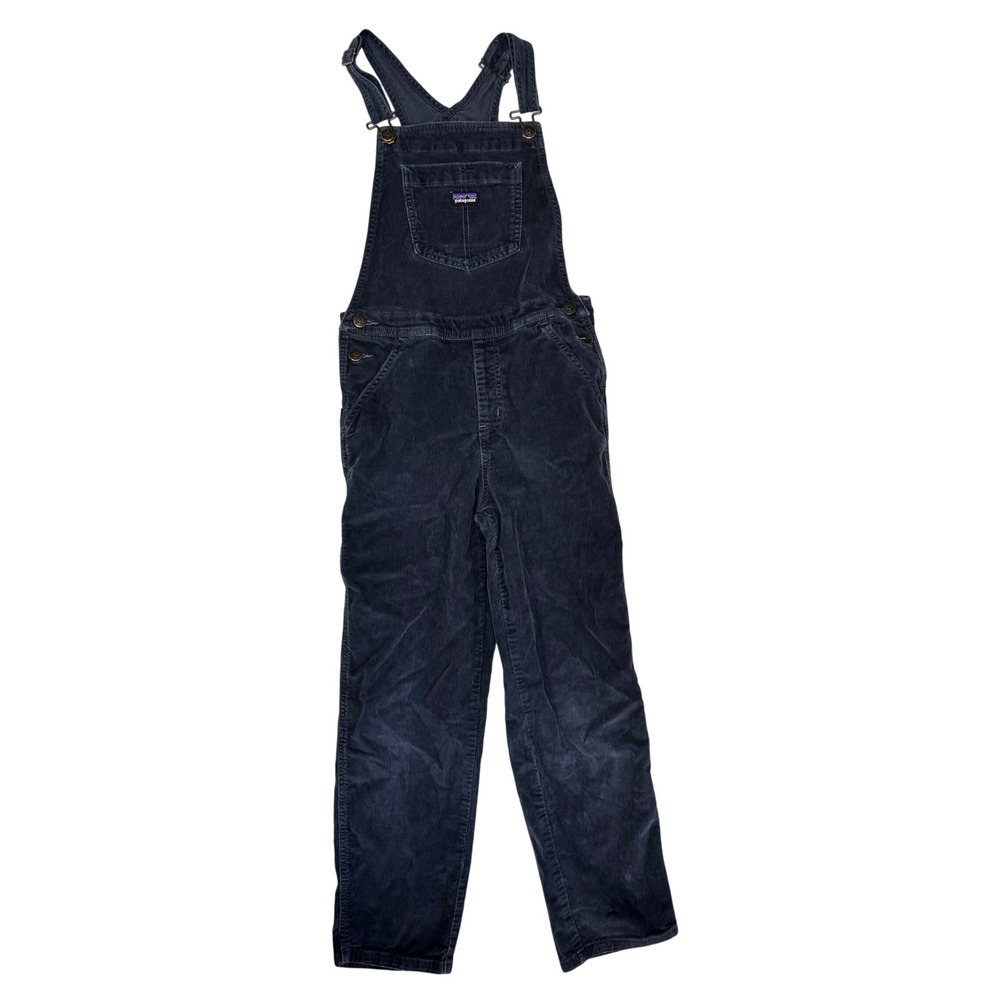 Patagonia Kids Navy Blue Corduroy Overalls Organic Cotton Size L